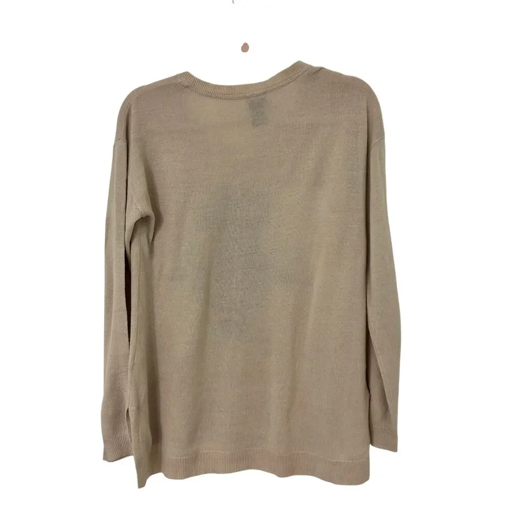 🤎✨ Star Wars Porg Sweater Size M Beige Lightweight Cozy Nerd Chic - Picture 2 of 3